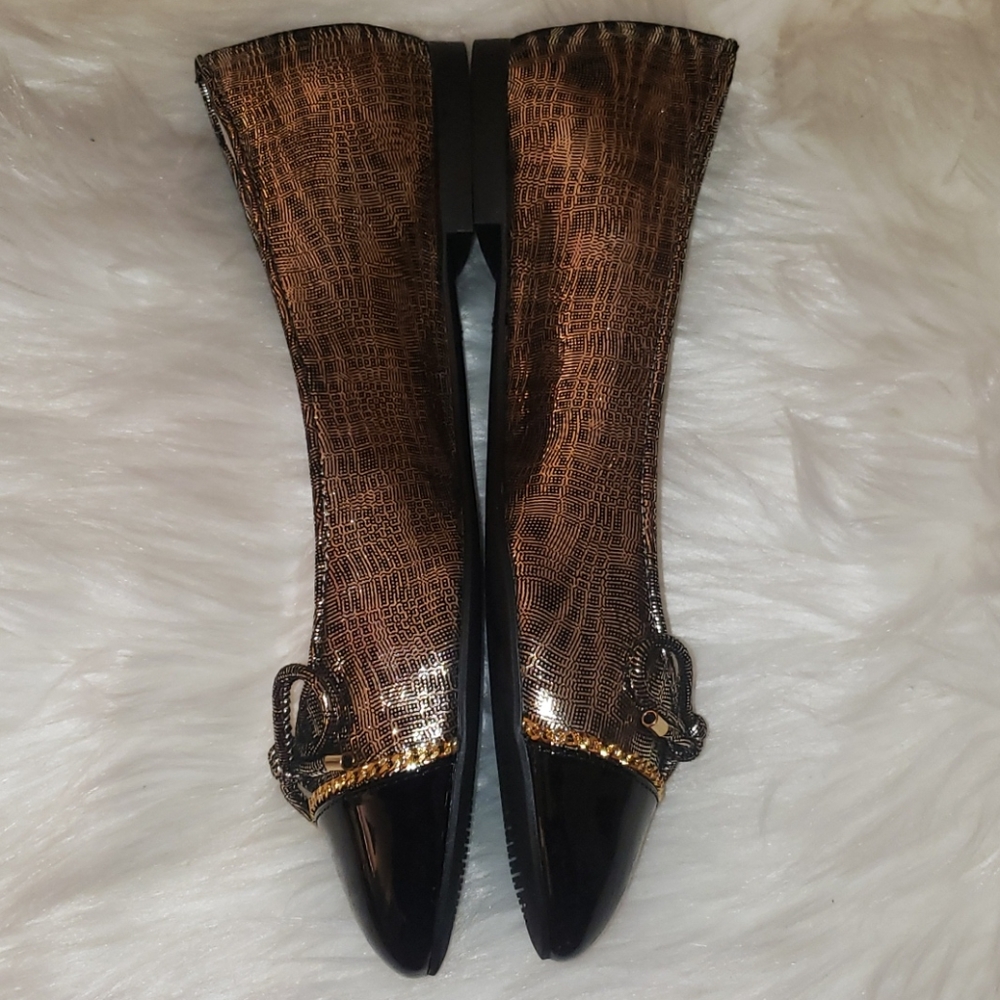 New Stuart Weitzman Gabby Chain-Link Leather Flat… - image 5